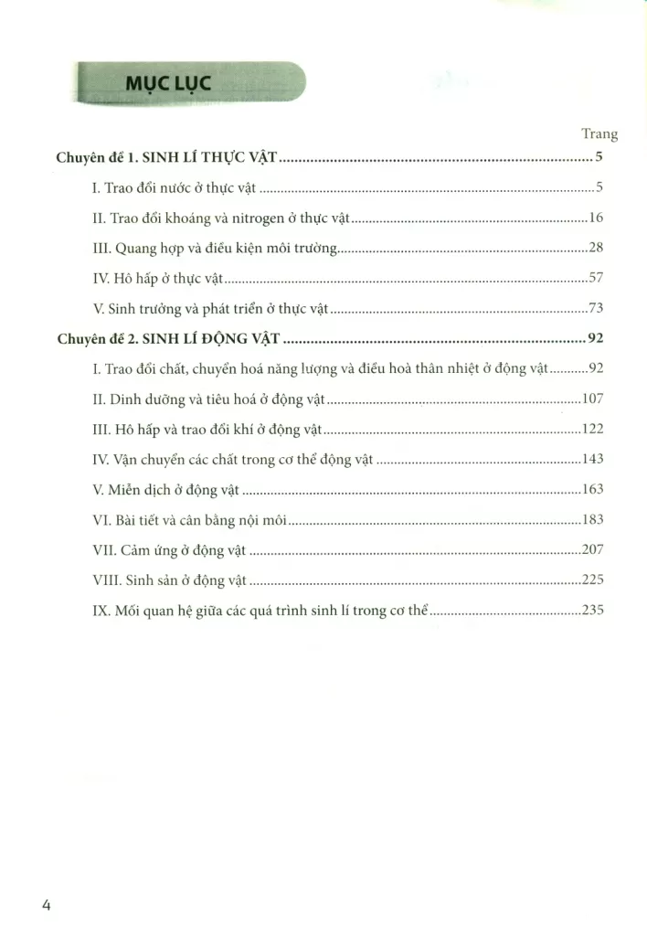 SINH HỌC 11 (Theo chương trình giáo dục nâng cao trong trường THPT chuyên)